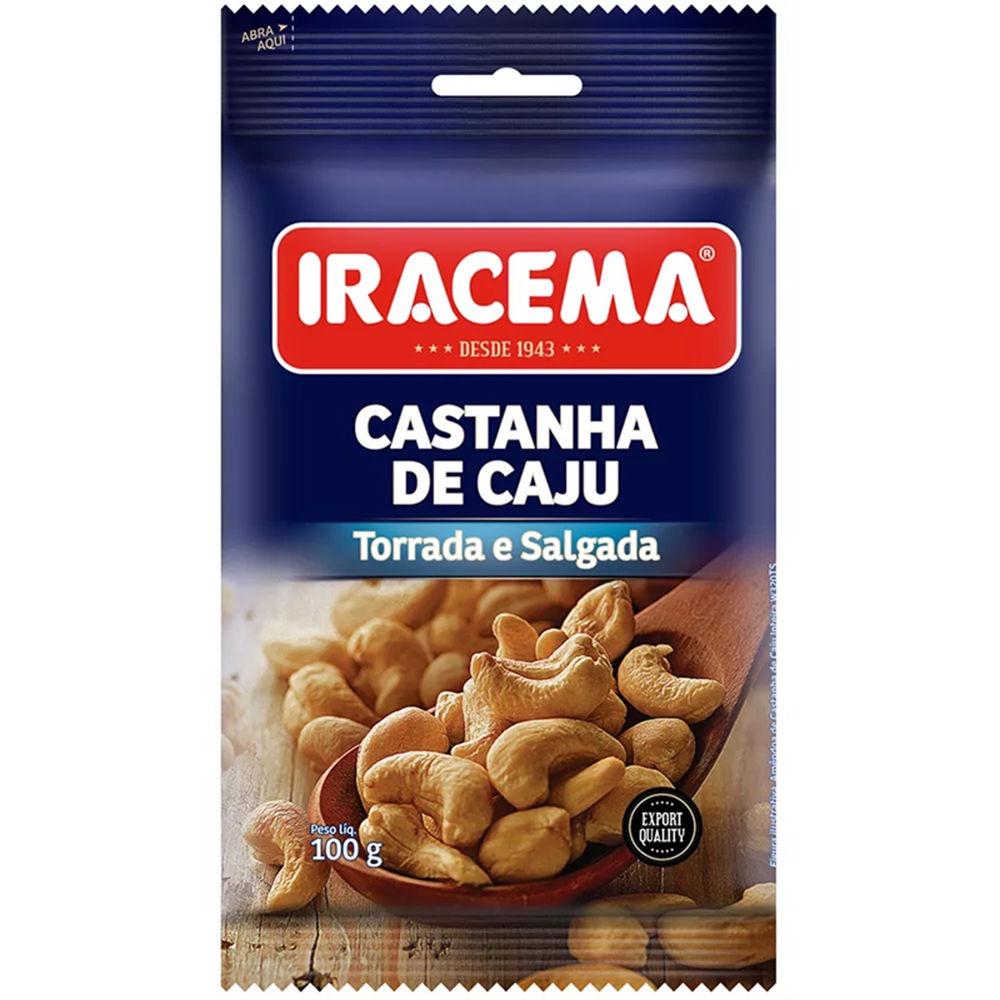 CASTANHA DE CAJU TORRADA/SALGADA IRACEMA - 100G